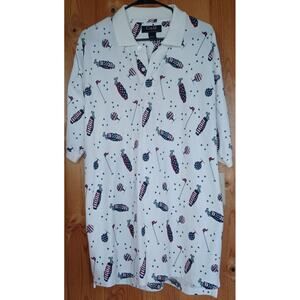 C & B Sport Golf Polo Men's Large Red White and Blue Stars Golf Bags, and Balls
